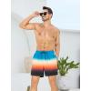 imageSILKWORLD Mens Swim Trunks with Compression Liner 6 Inch Inseam Quick Dry Beach Shorts Bathing Suit with Zipper PocketsBlue Orange Gradient