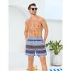 imageSILKWORLD Mens Swim Trunks with Compression Liner 6 Inch Inseam Quick Dry Beach Shorts Bathing Suit with Zipper PocketsFlower Grey Stripe