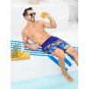 imageSILKWORLD Mens Swim Trunks with Compression Liner 6 Inch Inseam Quick Dry Beach Shorts Bathing Suit with Zipper PocketsNavy Blue Stripe Coconut Trees