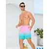 imageSILKWORLD Mens Swim Trunks with Compression Liner 6 Inch Inseam Quick Dry Beach Shorts Bathing Suit with Zipper PocketsPink Blue Gradient