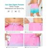 imageSILKWORLD Mens Swim Trunks with Compression Liner 6 Inch Inseam Quick Dry Beach Shorts Bathing Suit with Zipper PocketsPink Blue Gradient