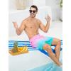 imageSILKWORLD Mens Swim Trunks with Compression Liner 6 Inch Inseam Quick Dry Beach Shorts Bathing Suit with Zipper PocketsPink Blue Gradient