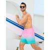 imageSILKWORLD Mens Swim Trunks with Compression Liner 6 Inch Inseam Quick Dry Beach Shorts Bathing Suit with Zipper PocketsPink Blue Gradient