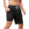 imageSILKWORLD Mens Swim Trunks with Compression Liner 9 Inch Bathing Suits QuickDry Swimming Beach Shorts with Cargo PocketsA00 Black