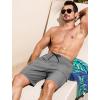 imageSILKWORLD Mens Swim Trunks with Compression Liner 9 Inch Bathing Suits QuickDry Swimming Beach Shorts with Cargo PocketsA01 Dark Grey