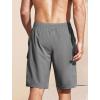 imageSILKWORLD Mens Swim Trunks with Compression Liner 9 Inch Bathing Suits QuickDry Swimming Beach Shorts with Cargo PocketsA01 Dark Grey