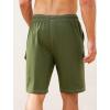 imageSILKWORLD Mens Swim Trunks with Compression Liner 9 Inch Bathing Suits QuickDry Swimming Beach Shorts with Cargo PocketsArmy Green