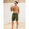 imageSILKWORLD Mens Swim Trunks with Compression Liner 9 Inch Bathing Suits QuickDry Swimming Beach Shorts with Cargo PocketsArmy Green