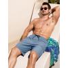 imageSILKWORLD Mens Swim Trunks with Compression Liner 9 Inch Bathing Suits QuickDry Swimming Beach Shorts with Cargo PocketsGrey Blue