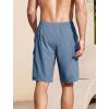 imageSILKWORLD Mens Swim Trunks with Compression Liner 9 Inch Bathing Suits QuickDry Swimming Beach Shorts with Cargo PocketsGrey Blue