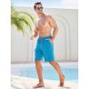 imageSILKWORLD Mens Swim Trunks with Compression Liner 9 Inch Bathing Suits QuickDry Swimming Beach Shorts with Cargo PocketsPeacock Blue