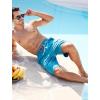 imageSILKWORLD Mens Swim Trunks with Compression Liner 9 Inch Bathing Suits QuickDry Swimming Beach Shorts with Cargo PocketsPeacock Blue