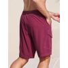 imageSILKWORLD Mens Swim Trunks with Compression Liner 9 Inch Bathing Suits QuickDry Swimming Beach Shorts with Cargo PocketsWine Red