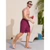 imageSILKWORLD Mens Swim Trunks with Compression Liner 9 Inch Bathing Suits QuickDry Swimming Beach Shorts with Cargo PocketsWine Red