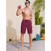 imageSILKWORLD Mens Swim Trunks with Compression Liner 9 Inch Bathing Suits QuickDry Swimming Beach Shorts with Cargo PocketsWine Red