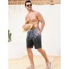 imageSILKWORLD Mens Swim Trunks with Compression Liner 9 Inch Bathing Suits QuickDry Swimming Beach Shorts with Cargo PocketsZ0gradient Black Grey Flower