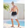 imageSILKWORLD Mens Swim Trunks with Compression Liner 9 Inch Bathing Suits QuickDry Swimming Beach Shorts with Cargo PocketsZ0gradient Black White