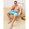 imageSILKWORLD Mens Swim Trunks with Compression Liner 9 Inch Bathing Suits QuickDry Swimming Beach Shorts with Cargo PocketsZ0gradient Blue Green Leaf