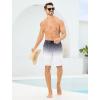 imageSILKWORLD Mens Swim Trunks with Compression Liner 9quot Swimming Trunk 2 in 1 Beach Quick Dry Shorts with Zipper PocketBlack White Gradient
