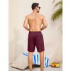 imageSILKWORLD Mens Swim Trunks with Compression Liner 9quot Swimming Trunk 2 in 1 Beach Quick Dry Shorts with Zipper PocketWine Red