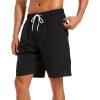 imageSILKWORLD Mens Swimming Shorts Quick Dry Beach Trunks Swimwear with Mesh LiningCompression Black