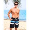 imageSILKWORLD Mens Swimming Shorts Quick Dry Beach Trunks Swimwear with Mesh LiningCompression Blackbluewhite