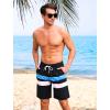 imageSILKWORLD Mens Swimming Shorts Quick Dry Beach Trunks Swimwear with Mesh LiningCompression Blackbluewhite