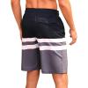 imageSILKWORLD Mens Swimming Shorts Quick Dry Beach Trunks Swimwear with Mesh LiningCompression Blackwhitegrey