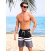 imageSILKWORLD Mens Swimming Shorts Quick Dry Beach Trunks Swimwear with Mesh LiningCompression Blackwhitegrey
