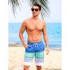 imageSILKWORLD Mens Swimming Shorts Quick Dry Beach Trunks Swimwear with Mesh LiningCompression Bluegreenwhite