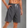 imageSILKWORLD Mens Swimming Shorts Quick Dry Beach Trunks Swimwear with Mesh LiningCompression Dark Grey