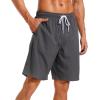 imageSILKWORLD Mens Swimming Shorts Quick Dry Beach Trunks Swimwear with Mesh LiningCompression Dark Grey