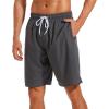 imageSILKWORLD Mens Swimming Shorts Quick Dry Beach Trunks Swimwear with Mesh LiningCompression Dark Grey