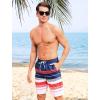 imageSILKWORLD Mens Swimming Shorts Quick Dry Beach Trunks Swimwear with Mesh LiningCompression Navyredwhite