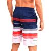imageSILKWORLD Mens Swimming Shorts Quick Dry Beach Trunks Swimwear with Mesh LiningCompression Navyredwhite