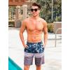 imageSILKWORLD Mens Swimming Shorts Quick Dry Beach Trunks Swimwear with Mesh LiningCompression Printingwhitegrey
