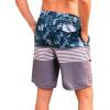 imageSILKWORLD Mens Swimming Shorts Quick Dry Beach Trunks Swimwear with Mesh LiningCompression Printingwhitegrey