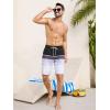 imageSILKWORLD Mens Swimming Trunks with Compression Liner 2 in 1 QuickDry 9quot Swim Shorts with Zipper PocketsBlack Grey Stripes