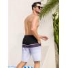 imageSILKWORLD Mens Swimming Trunks with Compression Liner 2 in 1 QuickDry 9quot Swim Shorts with Zipper PocketsBlack Grey Stripes