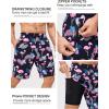 imageSILKWORLD Mens Swimming Trunks with Compression Liner 2 in 1 QuickDry 9quot Swim Shorts with Zipper PocketsBlack Pink Flamingo