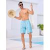 imageSILKWORLD Mens Swimming Trunks with Compression Liner 2 in 1 QuickDry 9quot Swim Shorts with Zipper PocketsBlue Pink Flamingo