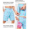 imageSILKWORLD Mens Swimming Trunks with Compression Liner 2 in 1 QuickDry 9quot Swim Shorts with Zipper PocketsBlue Pink Flamingo