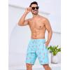 imageSILKWORLD Mens Swimming Trunks with Compression Liner 2 in 1 QuickDry 9quot Swim Shorts with Zipper PocketsBlue Pink Flamingo