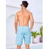 imageSILKWORLD Mens Swimming Trunks with Compression Liner 2 in 1 QuickDry 9quot Swim Shorts with Zipper PocketsBlue Pink Flamingo