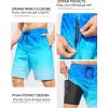 imageSILKWORLD Mens Swimming Trunks with Compression Liner 2 in 1 QuickDry 9quot Swim Shorts with Zipper PocketsBlue Ripple