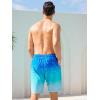 imageSILKWORLD Mens Swimming Trunks with Compression Liner 2 in 1 QuickDry 9quot Swim Shorts with Zipper PocketsBlue Ripple