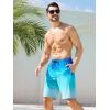 imageSILKWORLD Mens Swimming Trunks with Compression Liner 2 in 1 QuickDry 9quot Swim Shorts with Zipper PocketsBlue Ripple