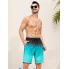 imageSILKWORLD Mens Swimming Trunks with Compression Liner 2 in 1 QuickDry 9quot Swim Shorts with Zipper PocketsGradientblack Green