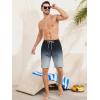 imageSILKWORLD Mens Swimming Trunks with Compression Liner 2 in 1 QuickDry 9quot Swim Shorts with Zipper PocketsGradientblack Grey