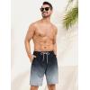 imageSILKWORLD Mens Swimming Trunks with Compression Liner 2 in 1 QuickDry 9quot Swim Shorts with Zipper PocketsGradientblack Grey